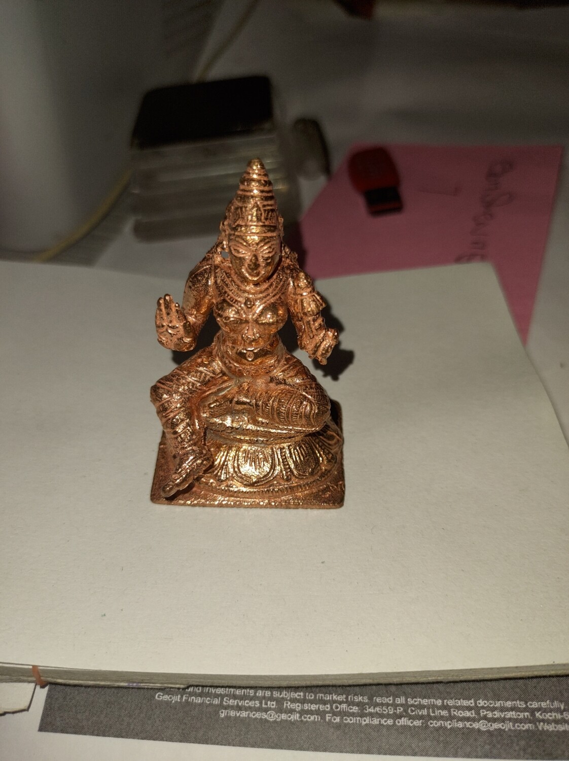 Bhoodevi / Bhu Devi Thayar copper Vigraham, seated posture