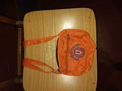 Saffron/Orange Colour Ayodhya Cotton/Canvas Multipurpose Bags with multiple compartments, size, 6 x 8 inches( Small - S ) Thenkalai.