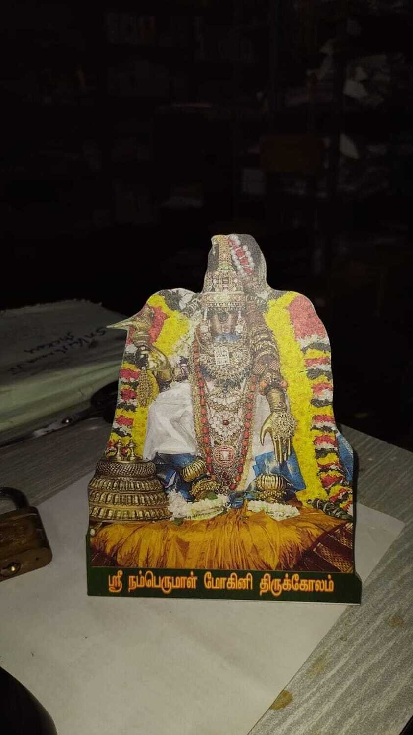 Namperumal Nachiyar Thirukkolam (Mohini Alankaram) photo cut stand / wall mount type 8x6