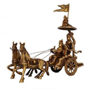 Shri Krishna delivering Gitopadesa / Gita Upadesh / Geethopadesam on Arjuna's Chariot; அர்ஜுன ரதத்தில் கீதோபதேசம்
