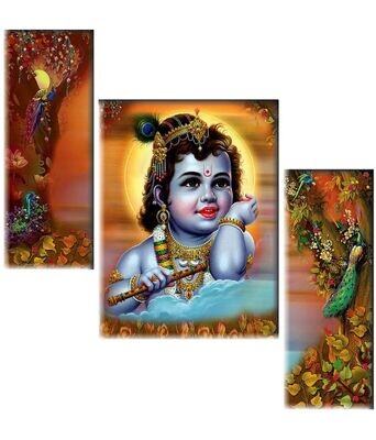Baby Krishna 3 piece
(No Frame) wall stickable painting frame MDF compressed wood
