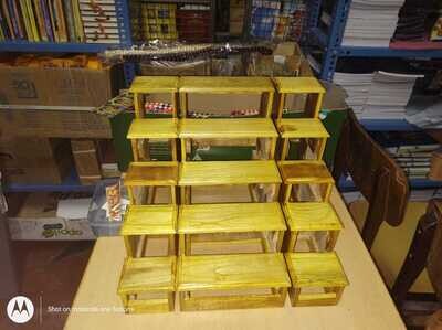 Set of 3 Teak wood ,Varnish finish multipurpose wooden steps.