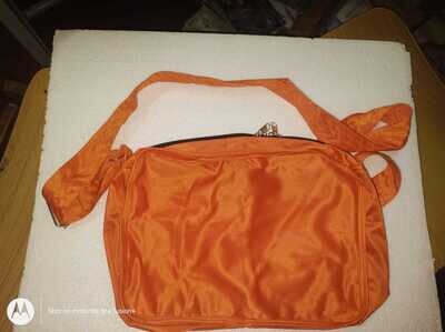 Saffron/orange or Kaavi colour Ayodhya Canvas / Cotton Bags , Multipurpose / Multi compartment , Ahobila  Thirumann 
( Size - M, 
8.1 inch Ht. x 11 inches wide)