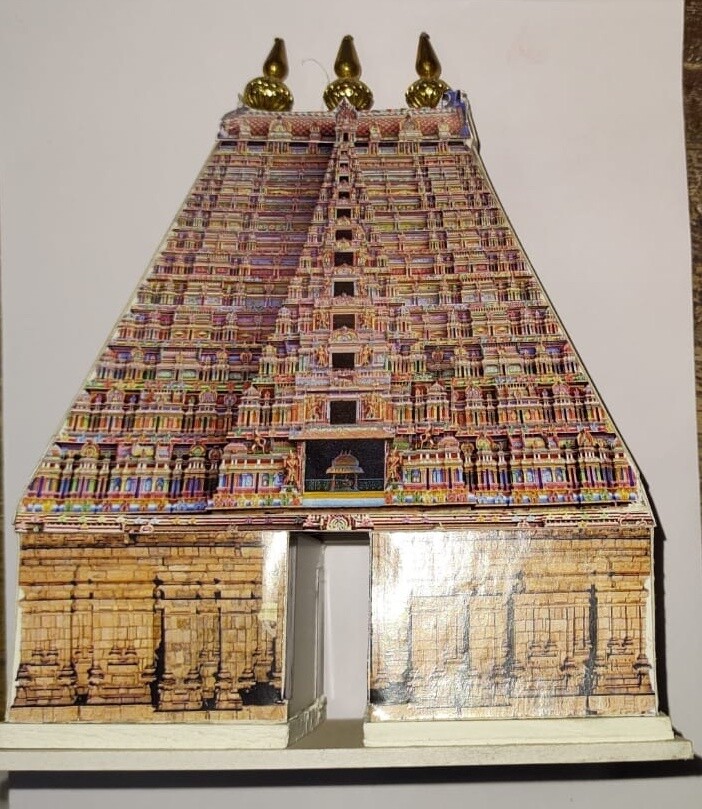 Srirangam Rajagopuram cutout model