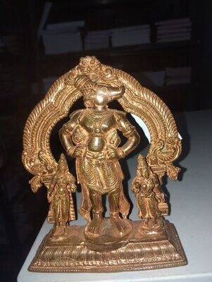 Sri mushnam Bhu Varaha swamy with Ubhaya nachimar ( 2 Thayars) Copper Vigraham