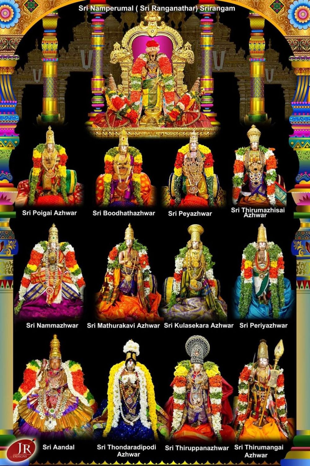 MDF Lamination photo cut out standee &amp; Wall hanging 12 Azhwars /  Alwars/ Azhvars 12 x 8 Inches