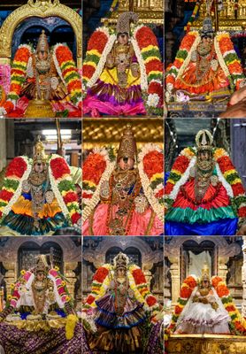 MDF Lamination photo cut out standee &amp; Wall hanging 9 Thayars - 9 Different Alankarams of Srirangam Thayar - Sri Ranganachiyar  12 x 8 Inches
