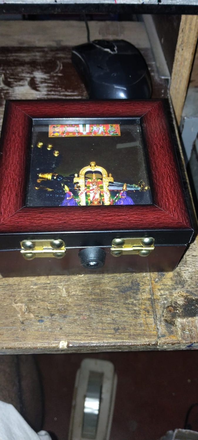 MDF New model Thirumann box with Large partition to Hold 50 grams Ayodhya thirumann and traditional sri churnam. Thenkalai/Vadakalai common box, Images of Perumal Azhvar Acharya shall be on the top.