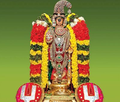 MDF Lamination for Wall hanging Namperumal Muthu kreedam Pearl crown  , 15x14 Inch