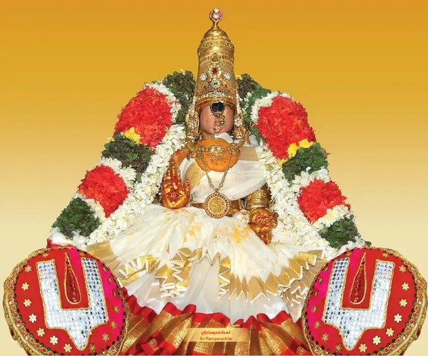 MDF Lamination for Wall hanging Srirangam ஸ்ரீ ரங்கநாச்சியார் Sri Ranganachiyar Thayar Thaayaar white vastram - Vellai Paavaadai வெள்ளை பாவாடை 2015 image   , 15x14 Inch