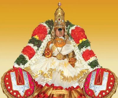MDF Lamination for Wall hanging Srirangam ஸ்ரீ ரங்கநாச்சியார் Sri Ranganachiyar Thayar Thaayaar white vastram - Vellai Paavaadai வெள்ளை பாவாடை 2015 image   , 15x14 Inch