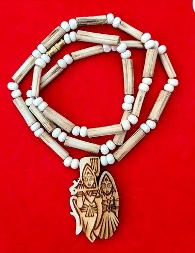 Radhakrishna locket Tulsi mala - 10+10 inches