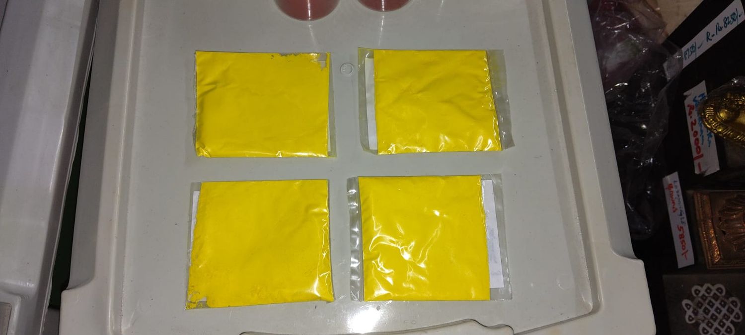 Ahobila Mutt Sree /Sri Churnam Yellow powder ,pack of 12 in Pouches not Bottles