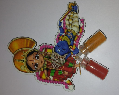 Andal Rangamannar MDF Cutout Magnet with Haldi kumkum for Thamboolam Gift - Pack of 4