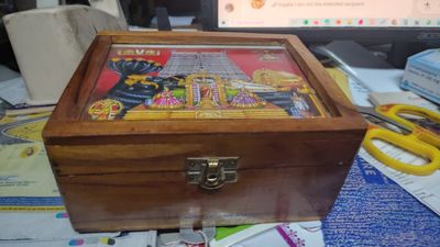 Multipurpose wooden box (Thirumann, Saligramam, Vigraham etc. keeping box)  with Lid.
