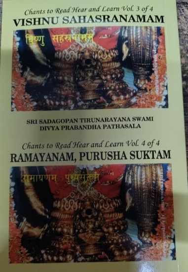 Nithyanusandhanam , Samkshepa Ramayanam Vishnu Sahasranamam &amp; Purusha suktham in Hindi and Tamil - Moolam only