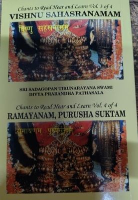 Nithyanusandhanam , Samkshepa Ramayanam Vishnu Sahasranamam &amp; Purusha suktham in Hindi and Tamil - Moolam only