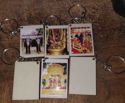 Single side image MDF keychains - 5x3 cm pack of 6 keychains
