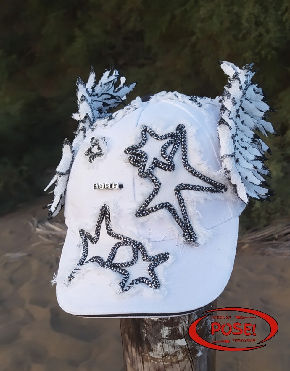 One of kind &quot;Silver Star&quot; Basketball cap with angel wings