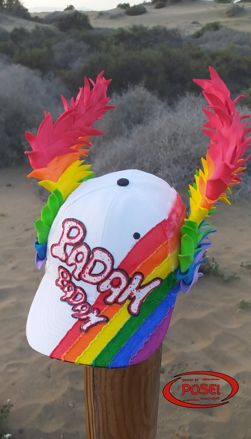 Padam Padam limited edition regular basketball cap  hand &quot;spiced&quot; with rainbow wings and Padam Padam logo