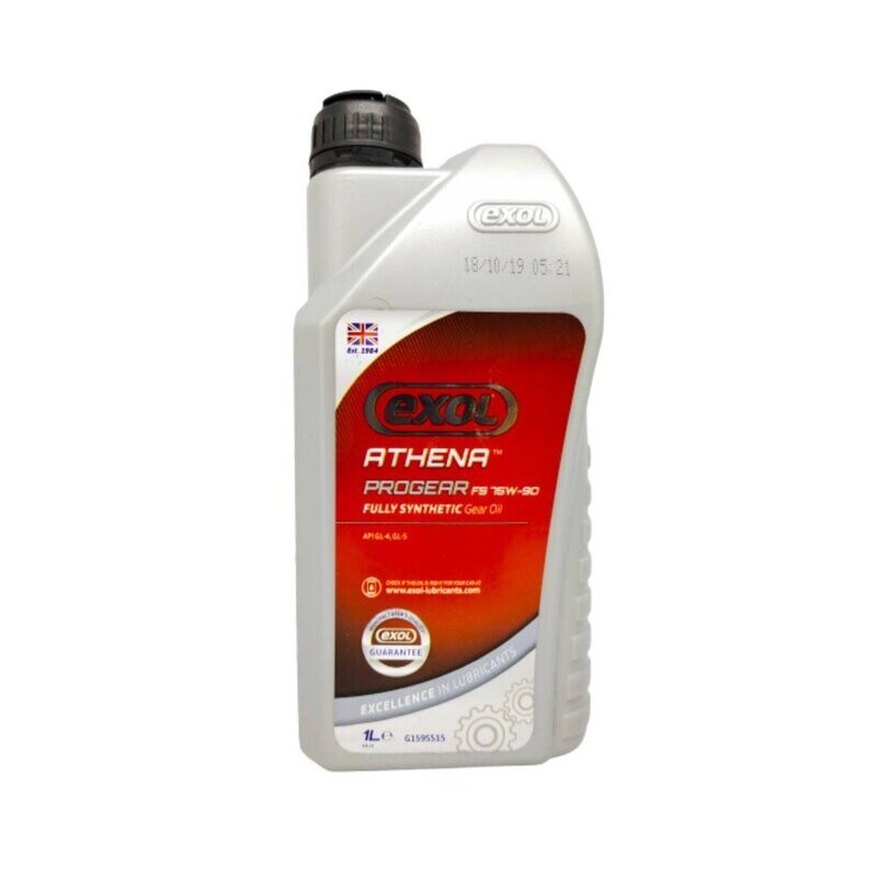 Exol Athena Progear Fully Synthetic 75w90 Gear Oil, Select Pack Size & Qty: 1lt