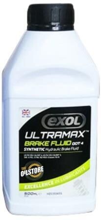 Exol Brake Fluid Dot-4, Select Pack Size & Qty: 500ml
