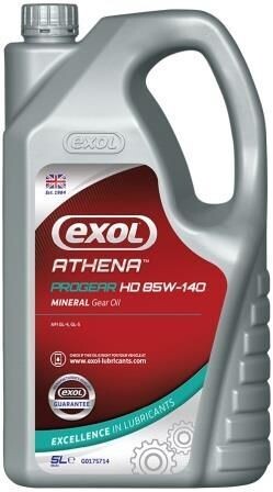 Exol Athena Progear 85w140 Axle Oil, Select Pack Size & Qty: 5lt