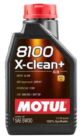 Motul 8100 X-Clean + 5W30 Long-Life Engine Oil, Select Pack Size & Qty: 1lt