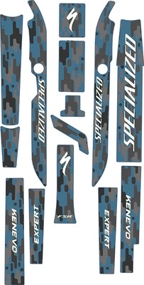 grafica style military black-gray per telaio blu scuro