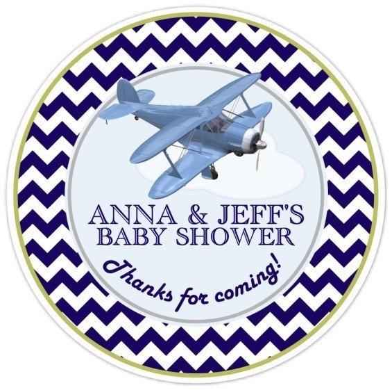 Aviation Baby Shower Stickers
