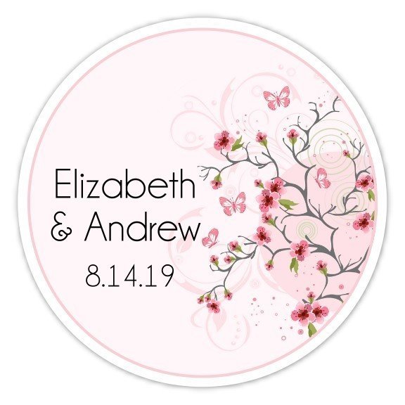 Cherry Blossom Wedding Stickers