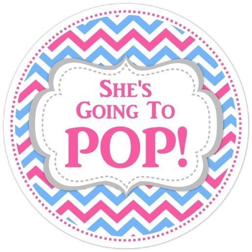 Pink and Blue Chevron Going to Pop Stickers