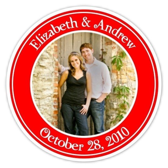 Wedding Photo Stickers - Red and White