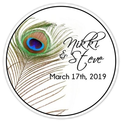 Peacock Feather Wedding Stickers