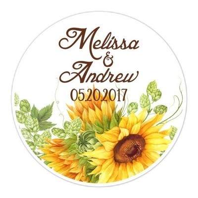 Sunflower Wedding Stickers