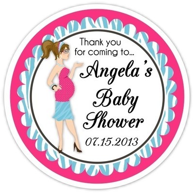 Baby Shower Pink and Blue Diva Stickers Baby Shower Pink and Blue Diva Stickers