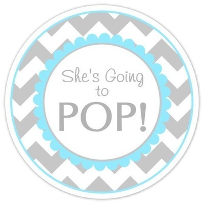 Gray and Blue Chevron Going to Pop Stickers