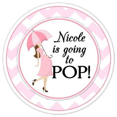 Pink Chevron Baby Bump Going to Pop stickers Pink Chevron Baby Bump Going to Pop stickers