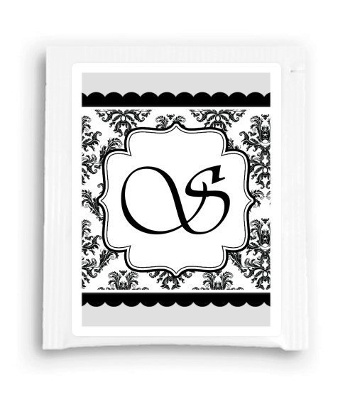 Black Monogram Bridal Shower Tea Bag Favor