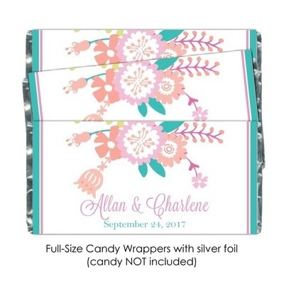 Pastel Floral Wedding Candy Wrappers Pastel Floral Wedding Candy Wrappers