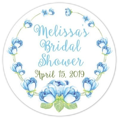 Blue Floral Watercolor Bridal Stickers Blue Floral Watercolor Bridal Stickers