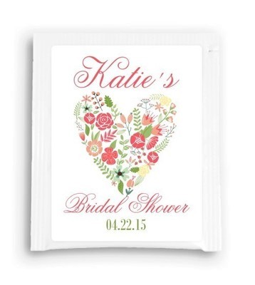 Floral Heart Bridal Shower Tea Bag Favor Floral Heart Bridal Shower Tea Bag Favor