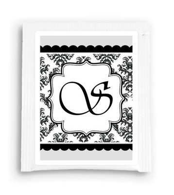 Black Monogram Bridal Shower Tea Bag Favor Black Monogram Bridal Shower Tea Bag Favor