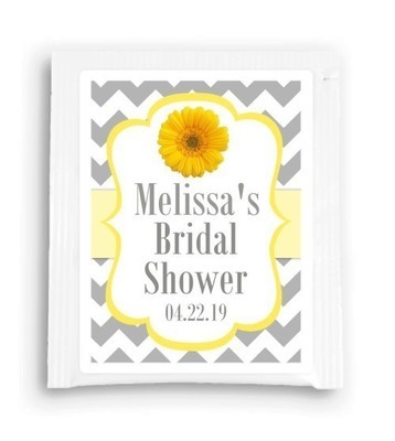 Yellow Gray Daisy Bridal Shower Tea Bag Favor Yellow Gray Daisy Bridal Shower Tea Bag Favor