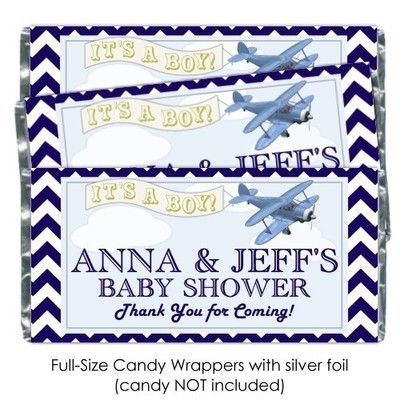 Aviation Baby Shower Candy Wrappers