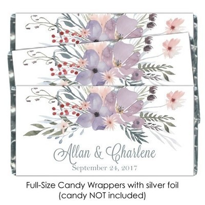 Purple Watercolor Wedding Candy Wrappers Purple Watercolor Wedding Candy Wrappers