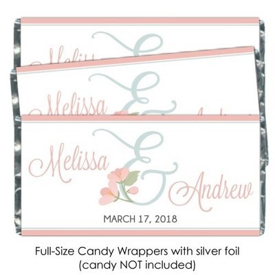Floral Ampersand Wedding Candy Wrapper Favors Floral Ampersand Wedding Candy Wrapper Favors