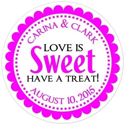 Love is Sweet Pink Stickers