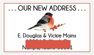 Custom Bull Finch Address Labels / Business Cards Custom Bull Finch Address Labels / Business Cards