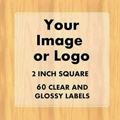 60 Custom GLOSSY Logo Labels - 2 inch square